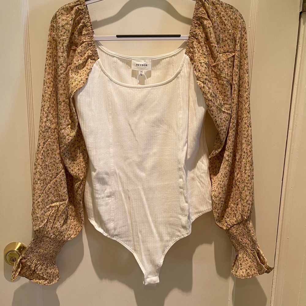 Heyson Bodysuit with Floral Sleeves